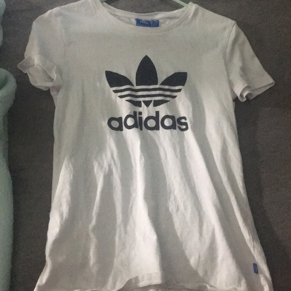 White Adidas tee shirt
